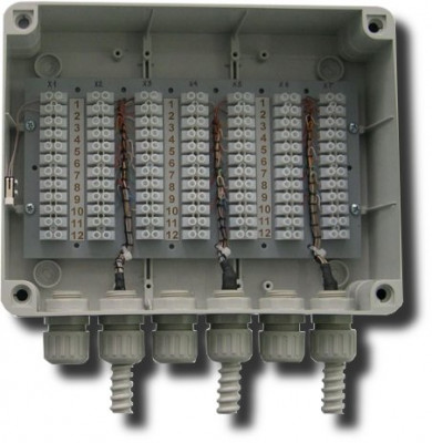 Коробка распределительная с гермовводами и колодками для разделки объектовых кабелей Барьер-КР84 (84 цепи)