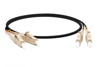 Коммутационный шнур оптический Hyperline, Duplex LC/LC, OM4 50/125, LSZH, Ø 3мм, 10м, цвет: чёрный, (FC-D3-504-LC/PR-LC/PR-H-10M-LSZH-BK)