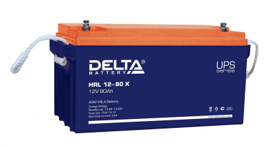 Аккумулятор для ИБП Delta Battery HRL-X, 179х167х350 мм (ВхШхГ),  необслуживаемый свинцово-кислотный,  12V/80 Ач, цвет: синий, (HRL 12-80 X)