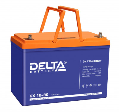 Аккумулятор для ИБП Delta Battery GX, 215х169х306 мм (ВхШхГ),  необслуживаемый электролитный,  12V/90 Ач, цвет: синий, (GX 12-90)