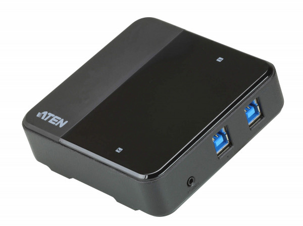 Переключатель KVM Aten, портов: 2, 27х93х93 мм (ВхШхГ), USB, цвет: чёрный