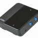 Переключатель KVM Aten, портов: 2, 27х93х93 мм (ВхШхГ), USB, цвет: чёрный