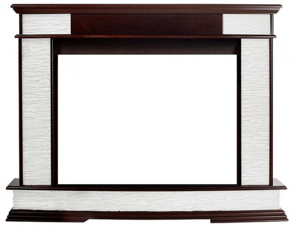 Широкий портал Firelight Scala 30 камень сланец скалистый белый, шпон тёмный дуб