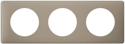 Рамка Legrand Celiane, 3 поста, 232х82х8,5 мм (ВхШхГ), плоская, универсальная, цвет: грэй перкаль  (LEG.066723)