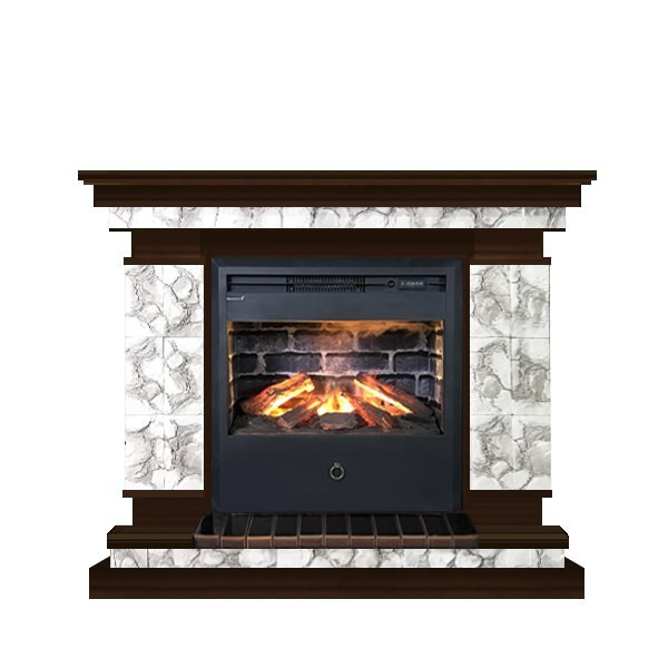Электрокамин с широким очагом 3D Glenrich Лорд Samba 3D камень-Карелия/цвет-Дуб 46