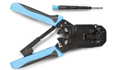 Инструмент для обжима проводников Hyperline, RJ-45 (8P8С); RJ-12 (6P6С), профессиональный, (HT-500)