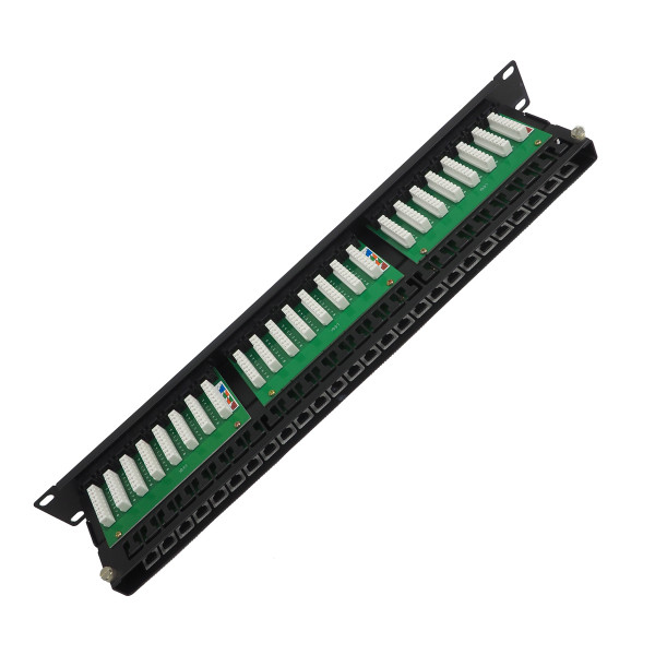 Коммутационная патч-панель BNH, 19", 1HU, портов: 48 х RJ45, кат. 5е, универсальная, неэкр., цвет: чёрный, (B100.1-48-5E-UNB)