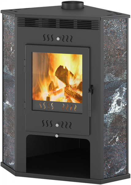 Дровяная печь ASTON 11кВт Угловой (Амфиболит)