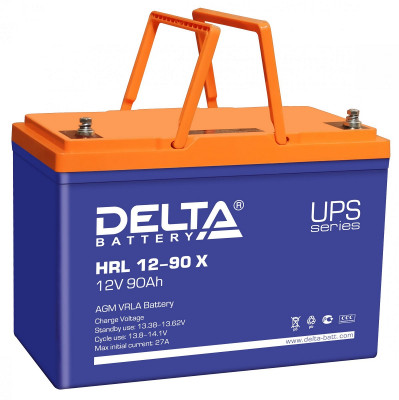 Аккумулятор для ИБП Delta Battery HRL-X, 215х169х306 мм (ВхШхГ),  необслуживаемый свинцово-кислотный,  12V/90 Ач, цвет: синий, (HRL 12-90 X)
