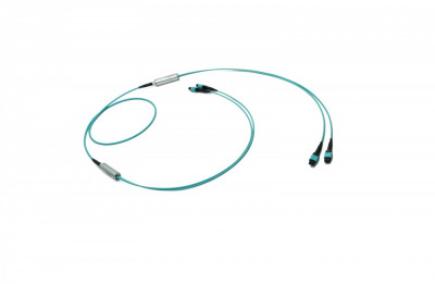 Коммутационный шнур оптический Eurolan, MTP/MTP, OM3 50/125, LSZH (нг(A)-HF), Ø 5,5мм, 100м, цвет: бирюзовый, (43M-30-48-M2-M2-100-0E-FFA-10)