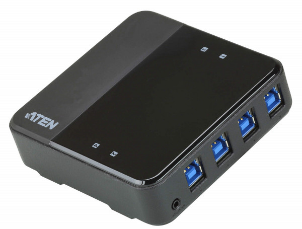Переключатель KVM Aten, портов: 4, 27х93х93 мм (ВхШхГ), USB, цвет: чёрный