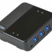 Переключатель KVM Aten, портов: 4, 27х93х93 мм (ВхШхГ), USB, цвет: чёрный