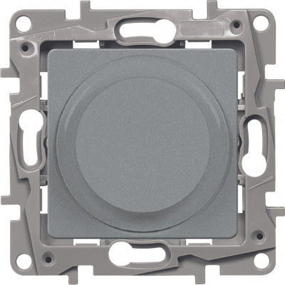 Светорегулятор Legrand Etika, одноклавишный, без подсветки, цвет: алюминий, с поворотной ручкой (672419)