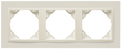 Рамка Efapel Logus90, 3 поста, плоская, универсальная, цвет: жемчуг, линейка "Анимато" (90930 TPP)