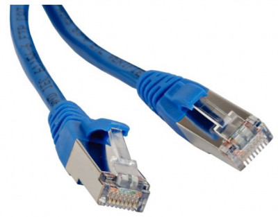 Шнур коммутационный Hyperline, кат. 5е, экр., STP, RJ45/RJ45, d 5,1 20м, LSZH, AWG26 синий, (PC-LPM-STP-RJ45-RJ45-C5e-20M-LSZH-BL)