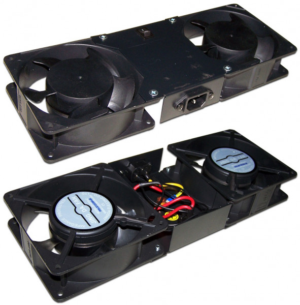 Вентилятор TWT, потолочный, 240V, 1U, 40х322х120 мм (ВхШхГ), вентиляторов: 2, 78 дБ, поток: 120 м3/ч, для настенных шкафов, цвет: чёрный