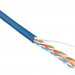 Кабель витая пара Hyperline, U/UTP, 4 пар., кат. 5е, проводник Ø 0,51мм, AWG24, LSZH (нг(A)-HF), 100МГц, 1м (бухта 305м), тип прокладки: внутри зданий, цвет: синий