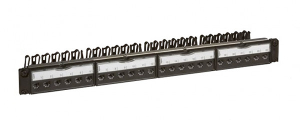Коммутационная патч-панель Legrand LCS2, 19", 1HU, портов: 24 х RJ45, кат. 6, неэкр., цвет: чёрный, оснащена механизмом быстрой фиксации. автоматическое заземление каждого коннектора. неэкранированное решение., (033561)