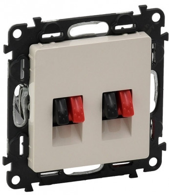 Розетка акустическая Legrand Valena Life, 2x 4 мм2 клеммы, экр., внешняя, 51х58 мм (ВхШ), цвет: слоновая кость, (LEG.753578)