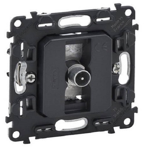 Розетка оконечная Legrand Valena Life/Allure, 1x TV, экр., внешняя, 51х58 мм (ВхШ), цвет: чёрный, (LEG.753066)