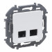 Розетка компьютерная Legrand INSPIRIA, 2x RJ45, кат. 6, неэкр., 75,8х75,8 мм (ВхШ), цвет: белый, (LEG.673840)