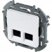 Розетка компьютерная Legrand INSPIRIA, 2x RJ45, кат. 6, неэкр., 75,8х75,8 мм (ВхШ), цвет: белый, (LEG.673840)