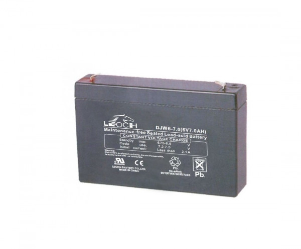 Аккумулятор для ИБП Leoch DJW, 94х34х151 мм (ВхШхГ),  необслуживаемый свинцово-кислотный,  6V/7 Ач, (DJW 6-7)
