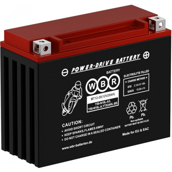 Аккумулятор для ИБП WBR MT, 162х87х205 мм (ВхШхГ),  необслуживаемый свинцово-кислотный,  12V/21 Ач, (MT12-20)