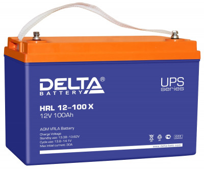 Аккумулятор для ИБП Delta Battery HRL-X, 220х171х330 мм (ВхШхГ),  необслуживаемый свинцово-кислотный,  12V/100 Ач, цвет: синий, (HRL 12-100 X)
