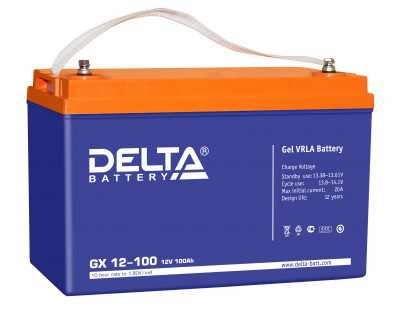 Аккумулятор для ИБП Delta Battery GX, 220х171х330 мм (ВхШхГ),  необслуживаемый электролитный,  12V/100 Ач, цвет: синий, (GX 12-100)