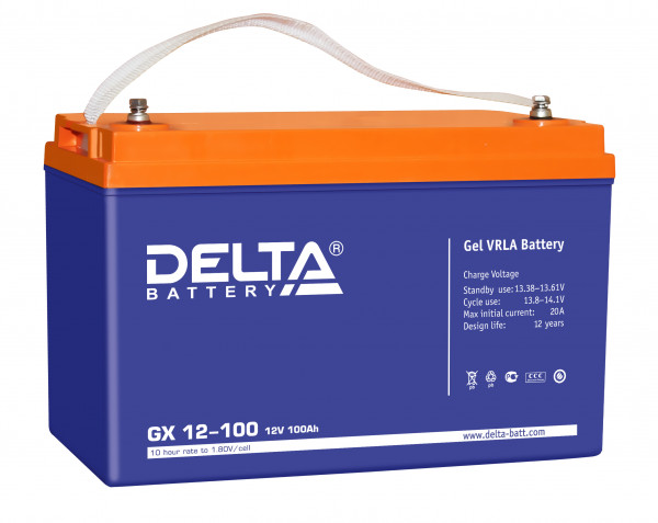 Аккумулятор для ИБП Delta Battery GX, 220х171х330 мм (ВхШхГ),  необслуживаемый электролитный,  12V/100 Ач, цвет: синий, (GX 12-100)
