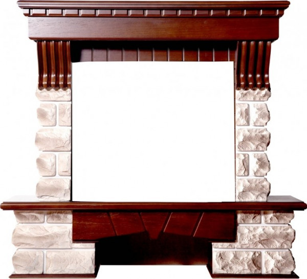 Широкий портал InterFlame Экстер Кавказ под Panoramic 25 FX (тёмный дуб; венге)