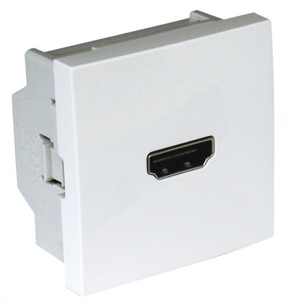 Розетка аудио/видео Efapel QUADRO 45, HDMI, без подсветки, 2 модуля, цвет: белый матовый, винтовое подключение (45436 SBM)