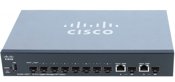 Коммутатор Cisco, SG350-10SFP-K9-EU