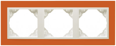 Рамка Efapel Logus90, 3 поста, плоская, универсальная, цвет: оранжевый/лёд, линейка "Анимато" (90930 TJG)