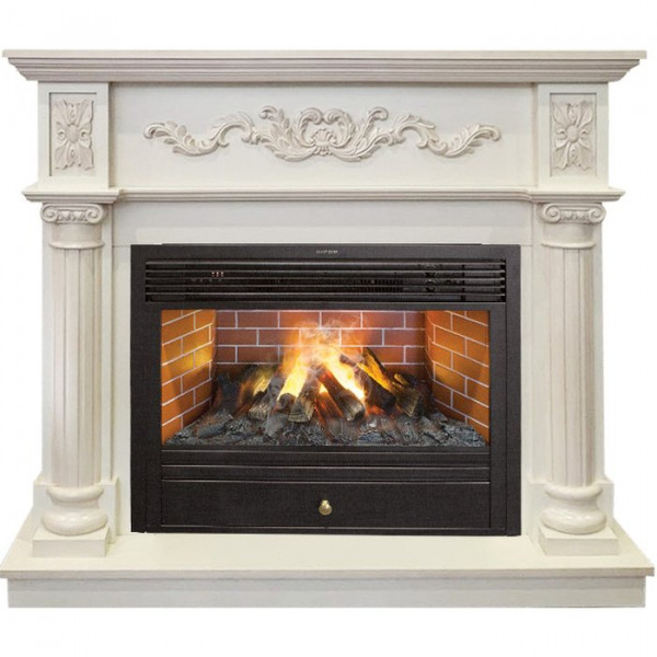 Электрокамин с широким очагом 3D Real-Flame Silvia 26 WT 619B с очагом 3D Novara 26