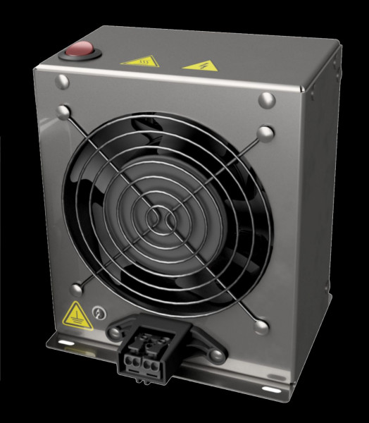 Нагреватель SILART SNVS, 134х143х178 мм (ВхШхГ), 1 200Вт, на DIN-рейку, для электротехнических шкафов, 230V, нержавеющая сталь, с вентилятором