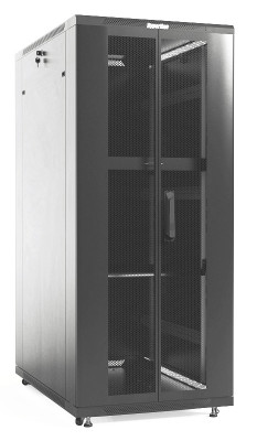 Шкаф серверный напольный Hyperline TTB, IP20, 18U, 988х600х1000 мм (ВхШхГ), дверь: двойная распашная, перфорация, задняя дверь: двойная распашная, перфорация, боковая панель: сплошная, разборный, цвет: серый, (TTB-1861-DD-RAL7035)