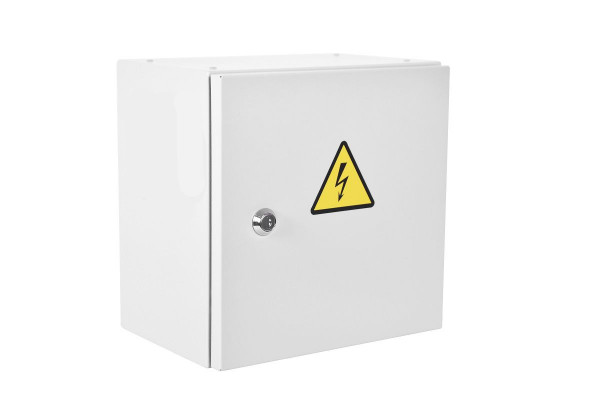 Шкаф уличный всепогодный укомплектованный настенный ЦМО ШТВ-НЭ, IP65, корпус: сталь, 600х600х300 мм (ВхШхГ), цвет: серый, с нагревом, без охлаждения