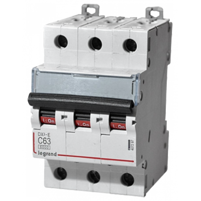 Автоматический выключатель Legrand DX3, 3 модуль, C класс, 3P, 63А, 10кА, (LEG.407865)