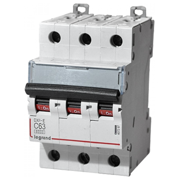 Автоматический выключатель Legrand DX3, 3 модуль, C класс, 3P, 63А, 10кА, (LEG.407865)