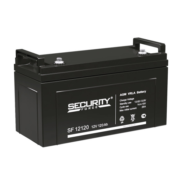 Аккумулятор Security Force SF, 213х172х406 мм (ВхШхГ) 12V/120 Ач, цвет: чёрный, (SF 12120)