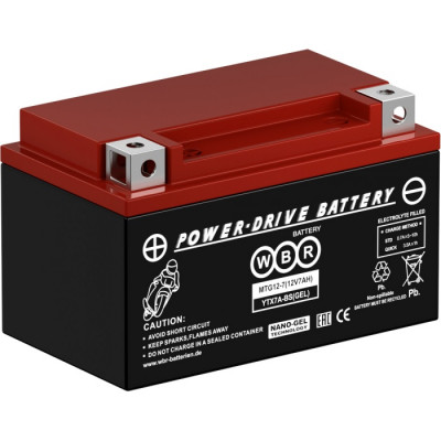 Аккумулятор для ИБП WBR MTG, 94х86х150 мм (ВхШхГ),  необслуживаемый свинцово-кислотный,  12V/7 Ач, (MTG 12-7)