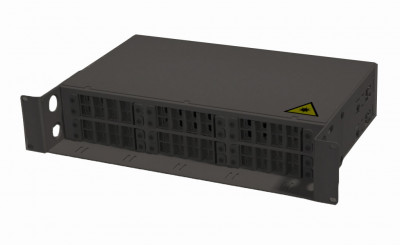 Бокс оптический ЦМО БОН, портов: 48, SC/LC, до 96 хОВ, 2U, 90х483х284 мм (ВхШхГ), цвет: чёрный, (БОН-19-2-48-П-9005)