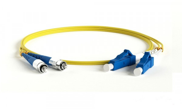 Коммутационный шнур оптический Lanmaster, Duplex ST/FC (UPC), OS2 9/125, LSZH, 3м, цвет: жёлтый, (LAN-2ST-2FC/SU-3.0)
