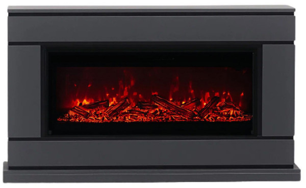 Линейный электрокамин Elekam Bertino графит грей с очагом Pulsar 38
