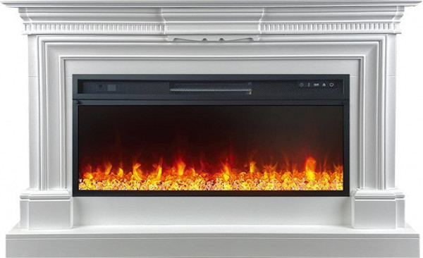 Линейный электрокамин Royal Flame Chelsea (белый) с очагом Vision 42 LED