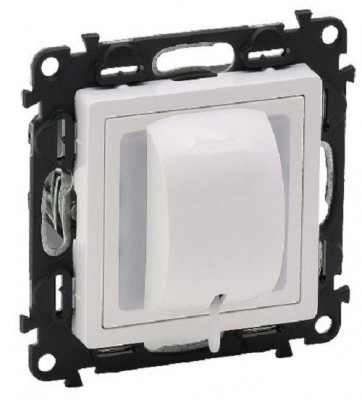 Переключатель Legrand Valena Life, кнопочный, без подсветки, 6А, внутренняя, 71х71 мм (ВхШ), цвет: белый, с н.о./н.з. контактом и шнуром 1,5 м (752124)