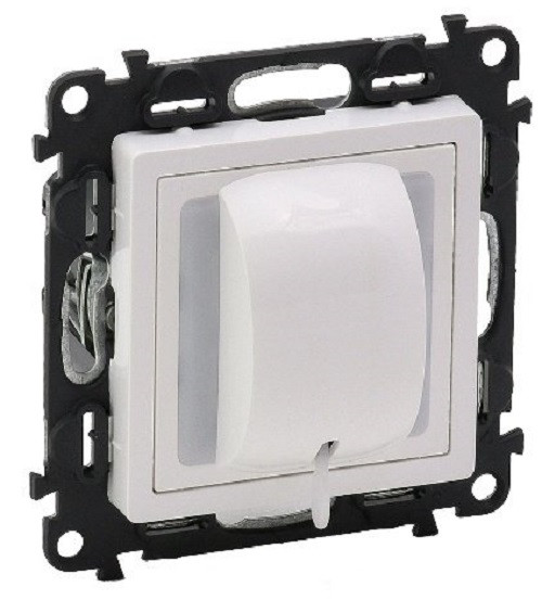 Переключатель Legrand Valena Life, кнопочный, без подсветки, 6А, внутренняя, 71х71 мм (ВхШ), цвет: белый, с н.о./н.з. контактом и шнуром 1,5 м (752124)