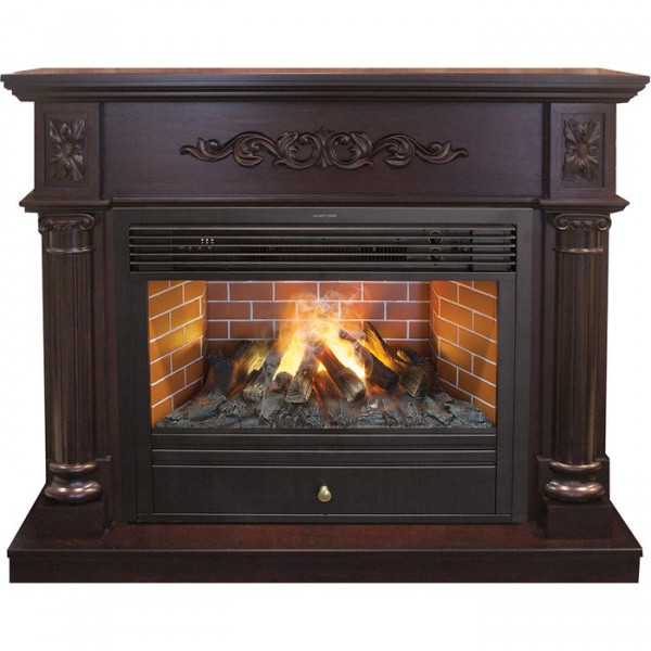 Электрокамин с широким очагом 3D Real-Flame Silvia 26 AO с очагом 3D Novara 26